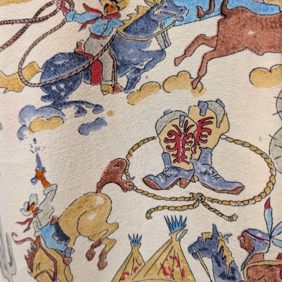 Vintage Paragraff Unisex Size L Cowboys Indians Novelty Button Up L/S Shirt Top - Picture 8 of 12